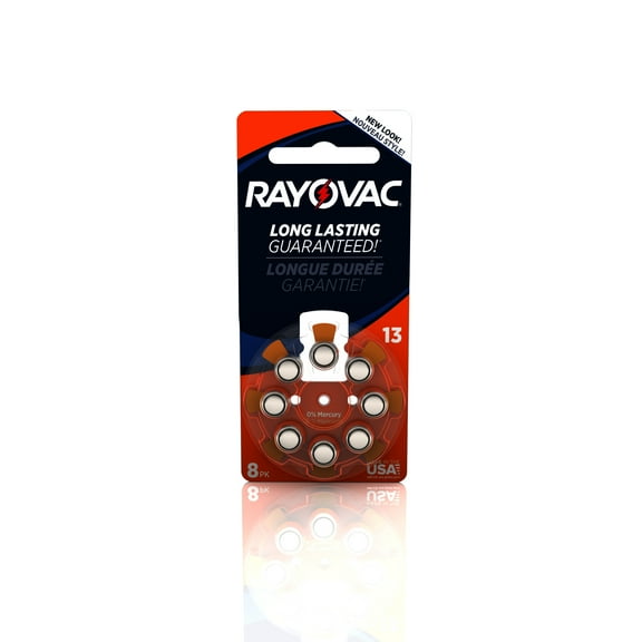 Rayovac Size 13 Hearing Aid Batteries, 8-Pack L13ZA-8ZMB