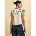 thumbnail image 6 of Cowgirl Vest Western Outfit for Women Embroidery Vest Sleeveless Cropped Cardigan Boho Top White L, 6 of 7