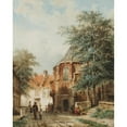 thumbnail image 3 of Cornelis Springer 12x14 Black Modern Framed Museum Art Print Titled - Figures in the Dorpsstraat, Asperen (1861), 3 of 5