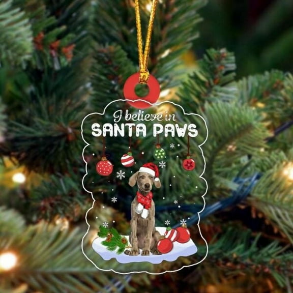 Acrylic 2D FLAT - Weimaraner Christmas Ornament, Christmas Ornament, Dog Ornament, Xmas Dog Ornaments - Holiday Tree Decoration