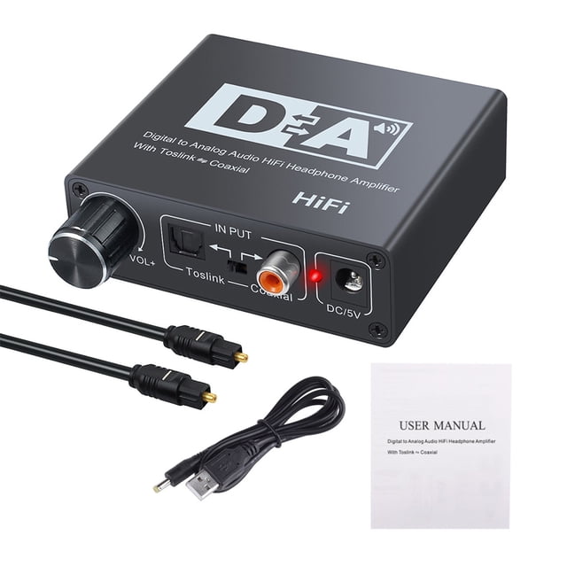 Convertidor de audio HiFi Convertidor de digital a analógico R / L Coaxial a analógico Amplificador de auriculares Inevent EL001155-00
