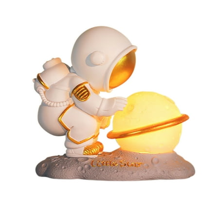 

GEjnmdty 3D Resin Astronaut Night Lamp Art Crafts Desktop Atmosphere Table Light (A)