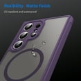 thumbnail image 6 of Allytechgroup Magnetic Case for Samsung Galaxy S25+ Plus, Compatible with Magsafe Transparent Matte Back Cover Slim Fit Anti-Scratch Hybrid Rugged Phone Case Cover for Samsung Galaxy S25+, Purple, 6 of 7