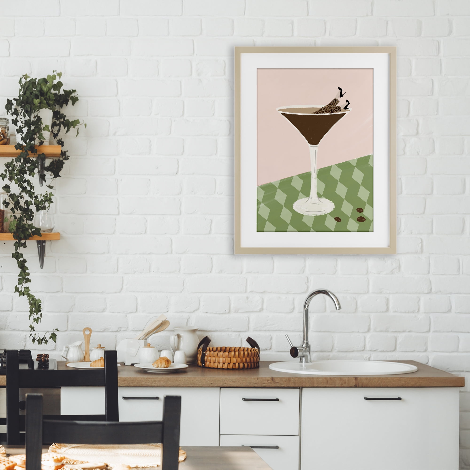Stupell Industries Glam Martini Splash Birch Framed Print Under Glass, design by Emily Navas