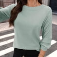 thumbnail image 4 of IMENGL Long Sleeve Shirts for Women Soft Knit Loose Fit Length Relaxed Fit Daily Wear Fall Weekend Travel Layering T-Shirt Casual Women's Basic Tee Long Sleeve Tops,Green, 4 of 6