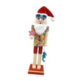 thumbnail image 4 of Elodie 15inch Wood Beach Santa Figure Nutcracker Puppet Toy for House Warming Party E, 4 of 8