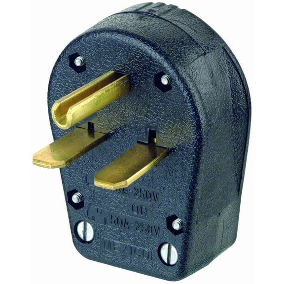 Leviton 931 30/50 Amp, 250 Volt, Plug, Angle, Grounding, Black