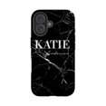 thumbnail image 1 of Personalised Black Marble Name iPhone 16 Plus Case, iPhone 12 Pro Max, 1 of 4