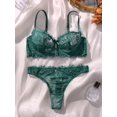 thumbnail image 2 of Classic Sexy Floral Lace Underwire Lingerie Set, 2 of 5