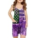 thumbnail image 1 of Odeerbi 5-13 Años Niñas Pantalones Cortos de Verano Mono Día de La Independencia Camisola Romper Transpirable Cómodo Colgante Combinado Bib Pantalones Cortos Generales, 1 of 4