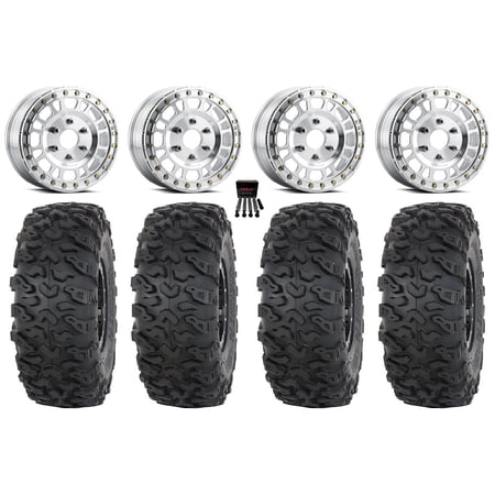 Method 412 Beadlock 15 Wheels Machined 32 Roctane T4 Tires Can-Am Maverick R