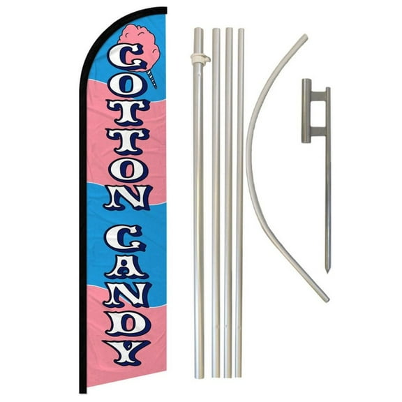 Cotton Candy Windless Banner Flag & Pole Kit