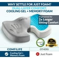 thumbnail image 2 of Gel Enhanced Seat Cushion – Office Chair Cushion – Non-Slip Gel & Memory Foam Coccyx Cushion for Tailbone Pain - Desk Chair Car Seat Cushions Driving - Sciatica & Back Pain Relief (Gray), 2 of 4