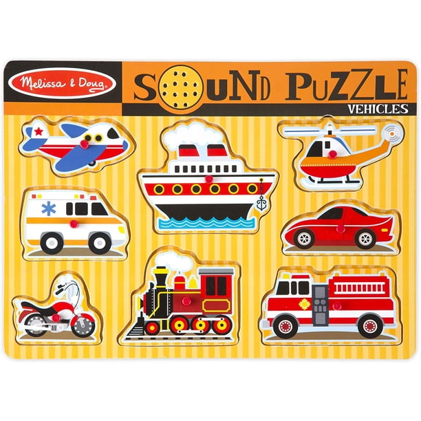 Rompecabezas de Vehículos Melissa & Doug con 8 piezas y Sonido Sensor de Luz Infantil Melissa & Doug MD-9453