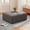 Grey, variant on 40" Oversized Square Corduroy Ottoman Pouf - Poofy Soft Foot Rest with Foam Chunk Filling, Movable Large Ottoman Pouf Footstool for Living Room Sofa Couch Bedroom, Black(1 Piece)