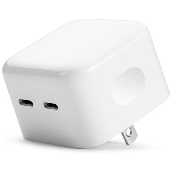 USB C Fast Charger Block,USB C Charging Block, Type C 2in1 Dual Ports Plug Wall Charger, Fast Type C Charger Compatible with iPhone 17 Pro Max/17 Pro/17 Air/16 Pro Max/15/14/13/12/11/Xs Max/XR/X,iPad