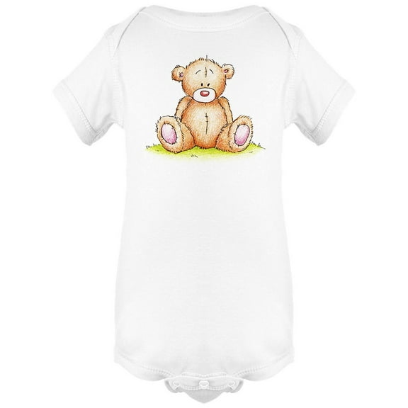 Teddy Bear Sitting On Meadow Bodysuit Infant -Image by Shutterstock,  6 Months