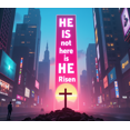 thumbnail image 3 of Easter Themed Sunset Landscape Banner with He not here HE Is Risen Text, Party Background Backdrop Decors for Easter Celebrations Church Events Religious Gatherings Photography Sessions, 3 of 7