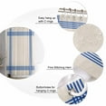 thumbnail image 5 of Shower Curtain, Classic Blue Striped Waterproof Shower Curtain Set with Hooks for Bathroom Showers,Stalls and Bathtubs,72x72In Retro Line on Linen, 5 of 9