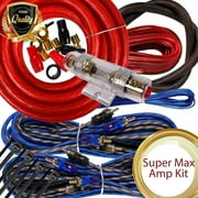 Complete 4 Channels 2000W 4 Gauge Amplifier Installation Wiring Kit Amp PK3 Red Bundle