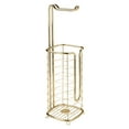 thumbnail image 5 of mDesign Metal Free Stand Bathroom 3 Roll Toilet Paper Holder Storage, Soft Brass, 5 of 5