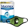 Mucinex 12 Hr Chest Congestion Expectorant Tablets 68ct and Mask Bundle (Pack of 6)