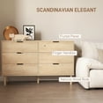 thumbnail image 4 of HOMCOM Chest of Drawers, 6 Drawer Dresser with Fluted Panels, Oak, 4 of 10