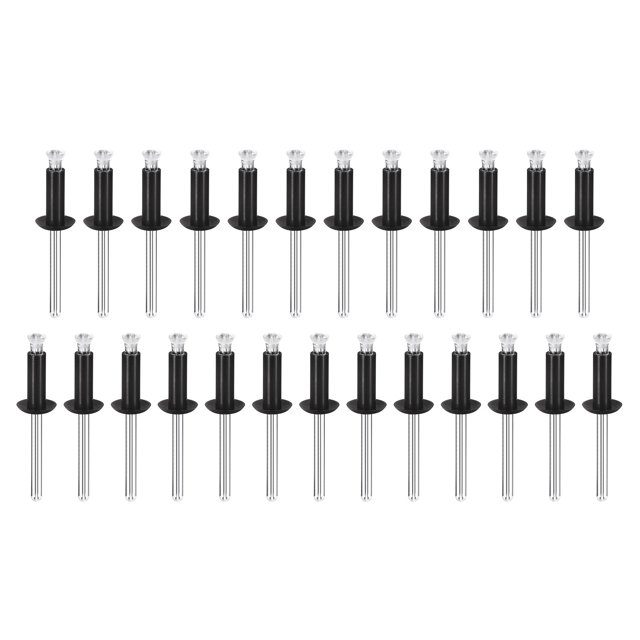 Remaches Ciegos Unique Bargains 5,6mm x 15,9mm Nylon Sujetador para PC Tablero Parachoques Negro 50uds