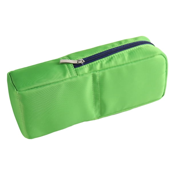 Estuche para lápices de gran capacidad, estuche portátil para lápices, con cremallera, para guardar artículos de papelería. Verde