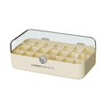 thumbnail image 1 of Caja de almacenamiento de joyas, estuche de exhibición de aretes, portátil, a prueba de polvo, capas dobles para Beige, 1 of 9