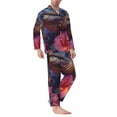 thumbnail image 2 of Lsque Realistic Flower Turtle Pattern Long Sleeve Pajama Set for Men - Soft 2-Piece Sleepwear and Loungewear Set with Pockets, Comfy Nightwear-Large, 2 of 7