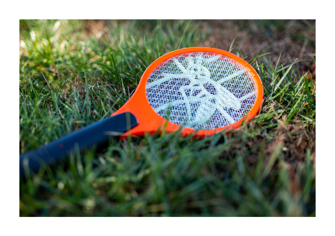 Cutter Glow in the Dark Insect Killer Handheld Racket, Orange and Black, Requires 2AA Batteries
