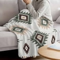 thumbnail image 3 of Sage Green Aztec Blanket Soft Cozy Warm Twin Blanket for Bed, Plush Fuzzy Flannel Fleece Blankets for Sofa, Southwest Boho Ethnic Chic Motifs Throw Blankets for Couch, Gifts for Men, 60"x80", 3 of 9