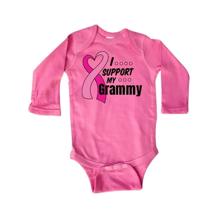 

Inktastic Breast Cancer Awareness I Support My Grammy with Pink Ribbon Gift Baby Boy or Baby Girl Long Sleeve Bodysuit