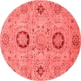 thumbnail image 1 of Ahgly Company Indoor Round Abstract Red Modern Area Rugs, 3' Round, 1 of 4