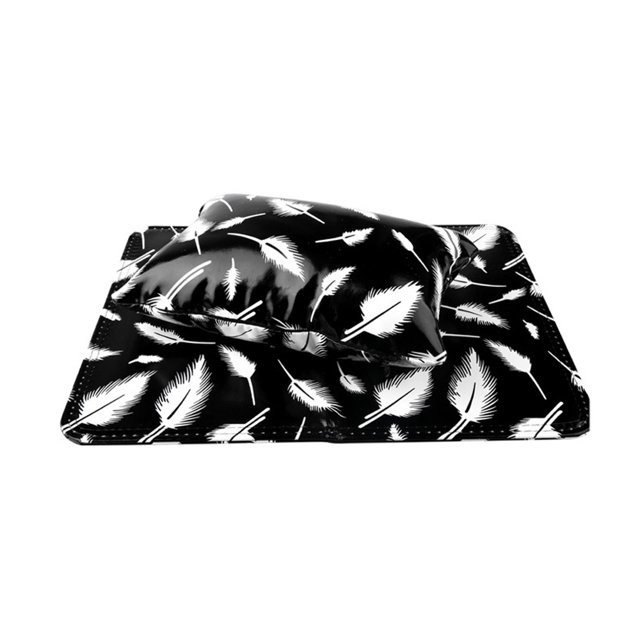 Nail Art Hand Pillow PU Esponja Cuero Plegable - Pluma Blanca Adepaton CPB-DE-LYY376-5