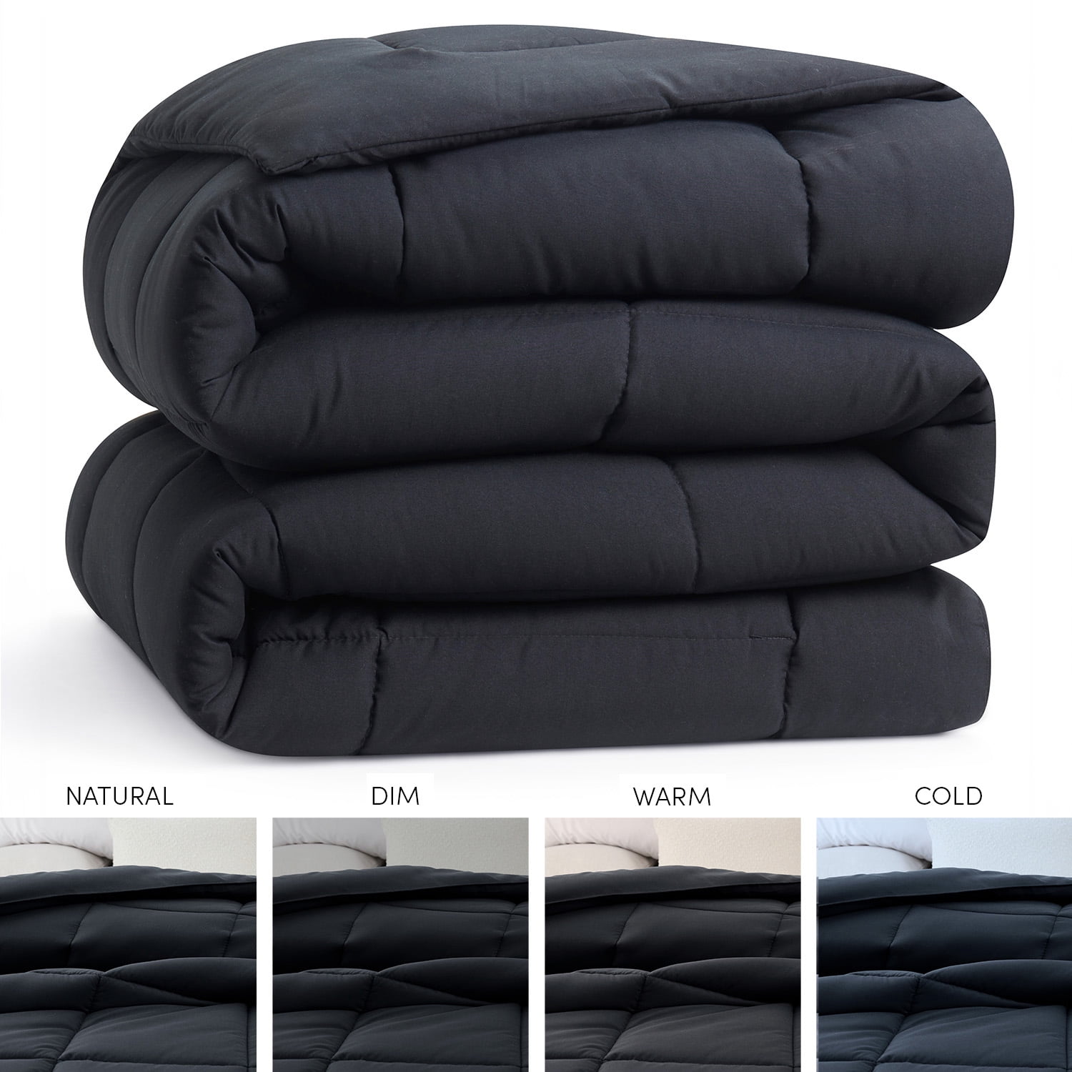 Nestl King Comforter, Down Alternative Bedding Duvet Insert, Black