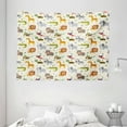 thumbnail image 1 of Cartoon Animal Tapestry, African Australian Childish Fauna Silly Faces Safari Lion Elephant Crocodile, Wall Hanging for Bedroom Living Room Dorm Decor, 80W X 60L Inches, Multicolor, by Ambesonne, 1 of 2