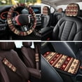 thumbnail image 4 of KUIFORTI Western Aztec Automobile Seat Covers Set 14 Pcs with Seat Belt Pads Steering Wheel Cover Auto Center Console Pad Car Headrest Covers Breathable Fit for Most Cars, 4 of 7