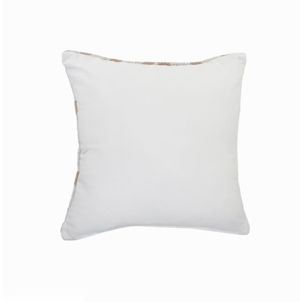 Ox Bay 20" x 20" Hand-Woven White/ Tan Geometric Organic Cotton Pillow Cover