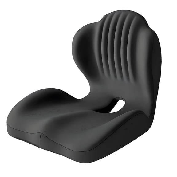 Charefin Ergonomic Memory Foam Seat Cushion with Raised Back and Breathable Hollow Design Office Chair Cushion for Posture Support Lumbar Support for Home Office Desk Car