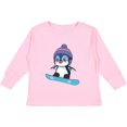 thumbnail image 3 of Inktastic Snowboard Penguin Boys or Girls Long Sleeve Toddler T-Shirt, 3 of 5