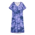 thumbnail image 5 of Lmnyox Flowy Maxi Dress for Women Casual Short Sleeve V Neck Long Dress Summer Loose Vacation Dress, 5 of 5