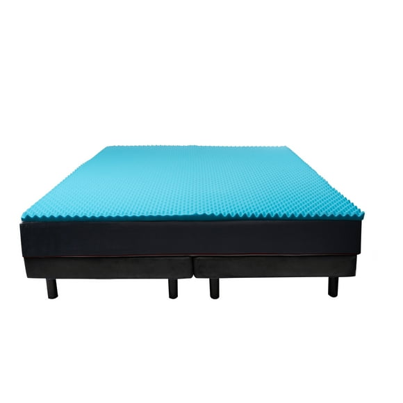Colchoneta Azul Cool Wave - Queen Size – Coloca Sobre El Colchón – Memory Foam COLCHONETA COOL WAVE