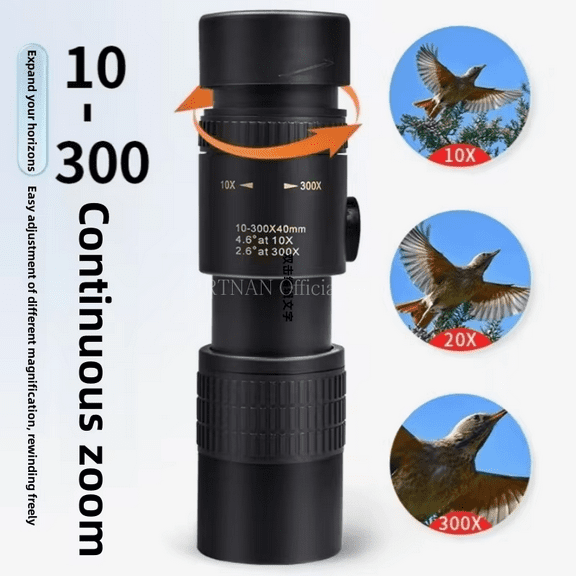 10-300x40 Zoom Powerful Binoculars Long Range Professional Monocular Telescope HD High Quality BAK4-Prisms Portable for Hunting