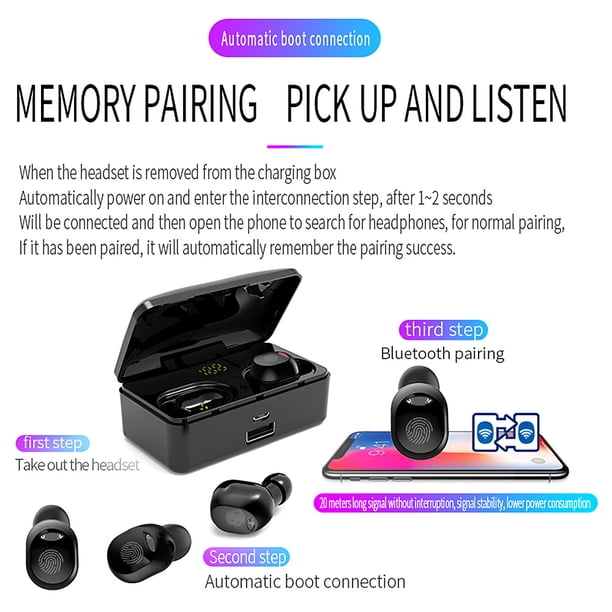 G10 TWS Auriculares BT 5.0 Mini auriculares deportivos inalámbricos 9D