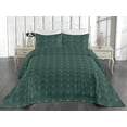 thumbnail image 2 of Ambesonne Art Deco Quilted Bedspread Set 3 Pcs, Teal Vintage Line Shells, Queen, Teal and Sand Brown, 2 of 4
