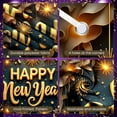 thumbnail image 4 of Golden Lettering Happy New Year Banner Firework Design New Year Display Star Pattern Dark Blue Background Festive Backdrop for New Year Party Holiday Celebration Indoor Decoration, 4 of 9