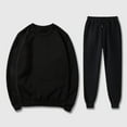 thumbnail image 4 of safuny Men's Long Sleeve Tracksuits Fall Winter 2 Piece Loose Outfits Big&Tall Pullover Lounge Sets Casual Joggers Pants Drawstring Crew Neck Sweatshirts Relaxed Black L, 4 of 7