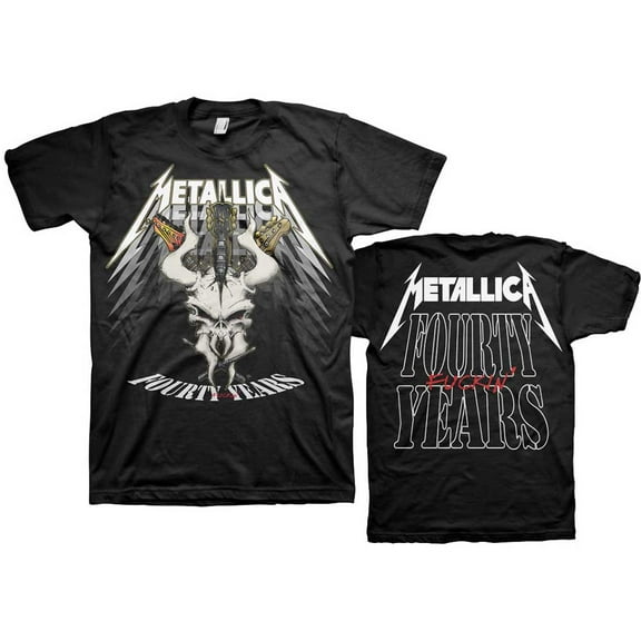 Men's Metallica 40th Anniversary Forty Years (Back Print) Slim Fit T-shirt X-Large Black